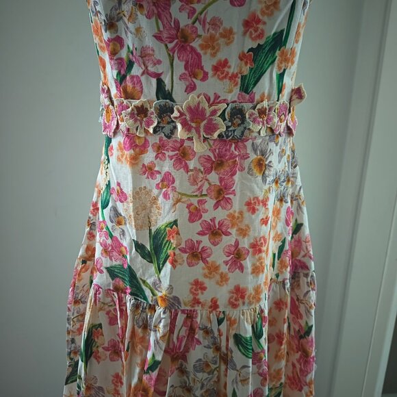 Agua By Agua Bendita lima jardiniera' floral-print linen maxi dress - Picture 8 of 13